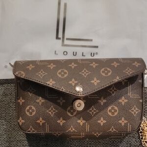 LouLu Dark Brown Monogram Clutch